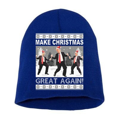 Make Christmas Great Again Trump Dancing Short Acrylic Beanie