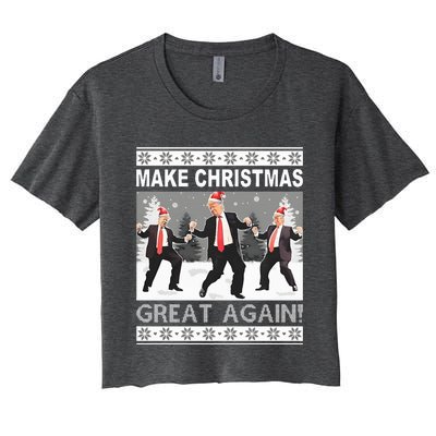 Make Christmas Great Again Trump Dancing Women's Crop Top Tee