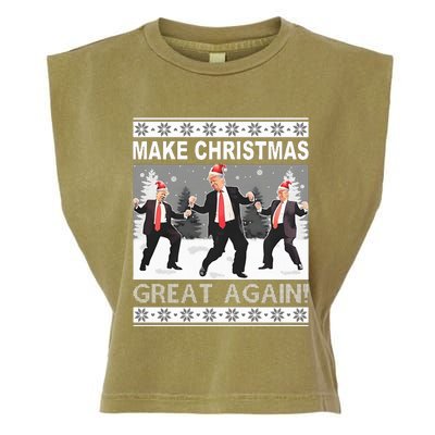 Make Christmas Great Again Trump Dancing Garment-Dyed Women's Muscle Tee