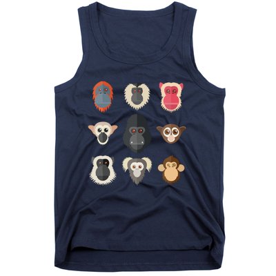 Monkey Chimpanzee Gorilla Spider Monkey Squirrel Monkey Tank Top