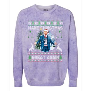 Make Christmas Great Again Ugly Funny Trump 47 Xmas Meaningful Gift Colorblast Crewneck Sweatshirt