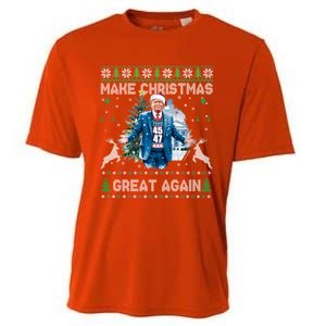 Make Christmas Great Again Ugly Funny Trump 47 Xmas Meaningful Gift Cooling Performance Crew T-Shirt