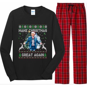 Make Christmas Great Again Ugly Funny Trump 47 Xmas Meaningful Gift Long Sleeve Pajama Set