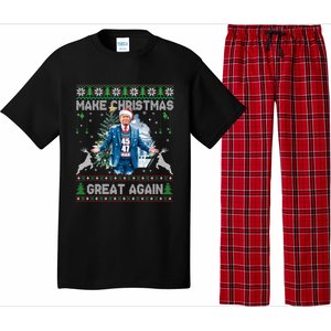 Make Christmas Great Again Ugly Funny Trump 47 Xmas Meaningful Gift Pajama Set