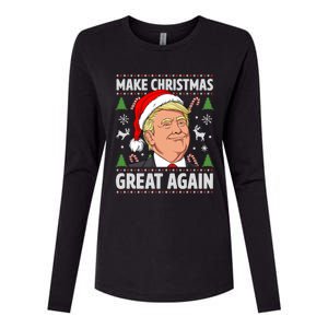 Make Christmas Great Again Funny Trump Ugly Christmas Gift Womens Cotton Relaxed Long Sleeve T-Shirt