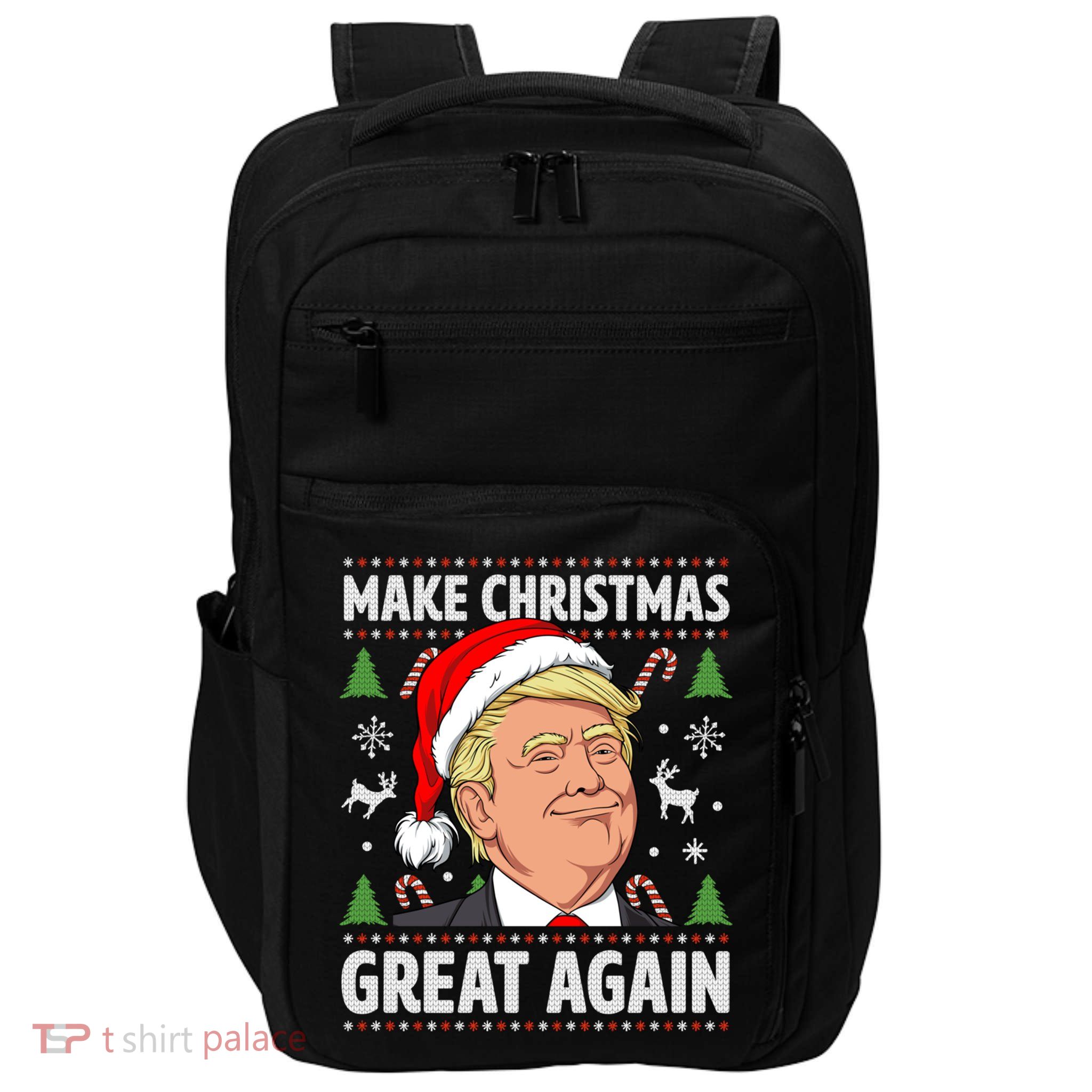 Make Christmas Great Again Funny Trump Ugly Christmas Gift Impact Tech Backpack
