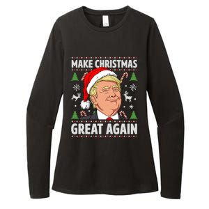 Make Christmas Great Again Funny Trump Ugly Christmas Gift Womens CVC Long Sleeve Shirt