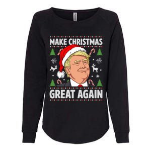 Make Christmas Great Again Funny Trump Ugly Christmas Gift Womens California Wash Sweatshirt