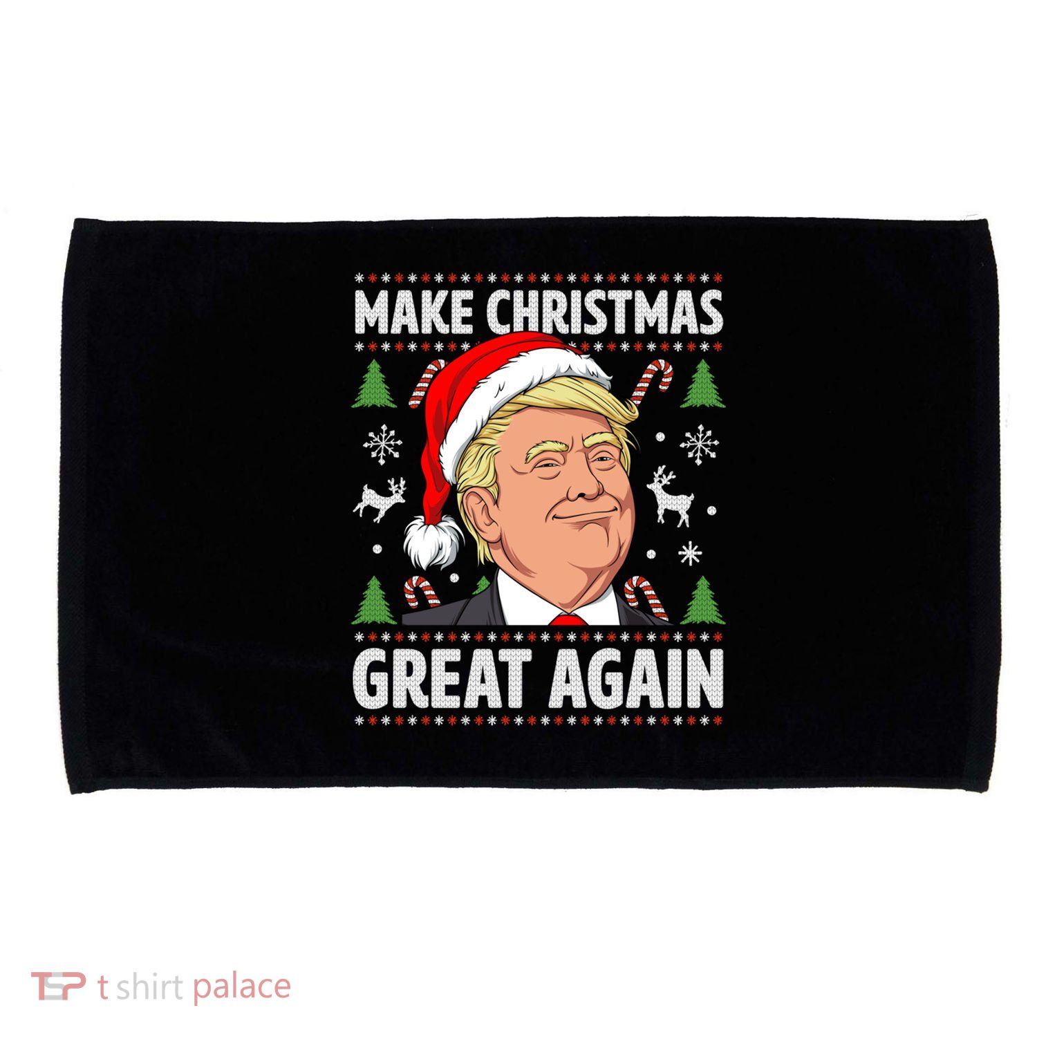 Make Christmas Great Again Funny Trump Ugly Christmas Gift Microfiber Hand Towel