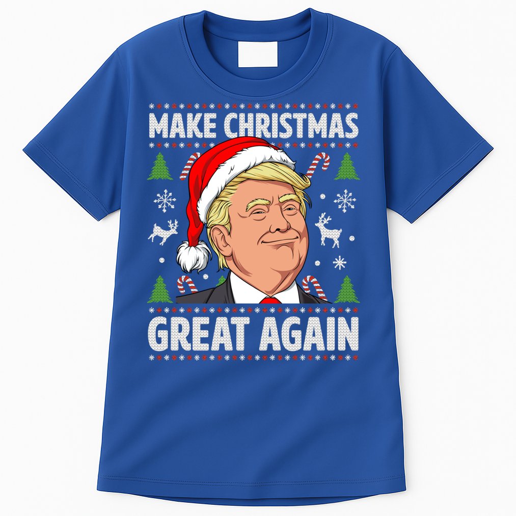 Make Christmas Great Again Funny Trump Ugly Christmas Gift Tall T-Shirt