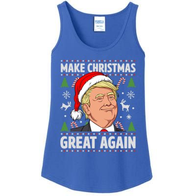 Make Christmas Great Again Funny Trump Ugly Christmas Gift Ladies Essential Tank