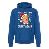 Make Christmas Great Again Funny Trump Ugly Christmas Gift Premium Hoodie