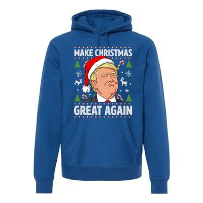 Make Christmas Great Again Funny Trump Ugly Christmas Gift Premium Hoodie