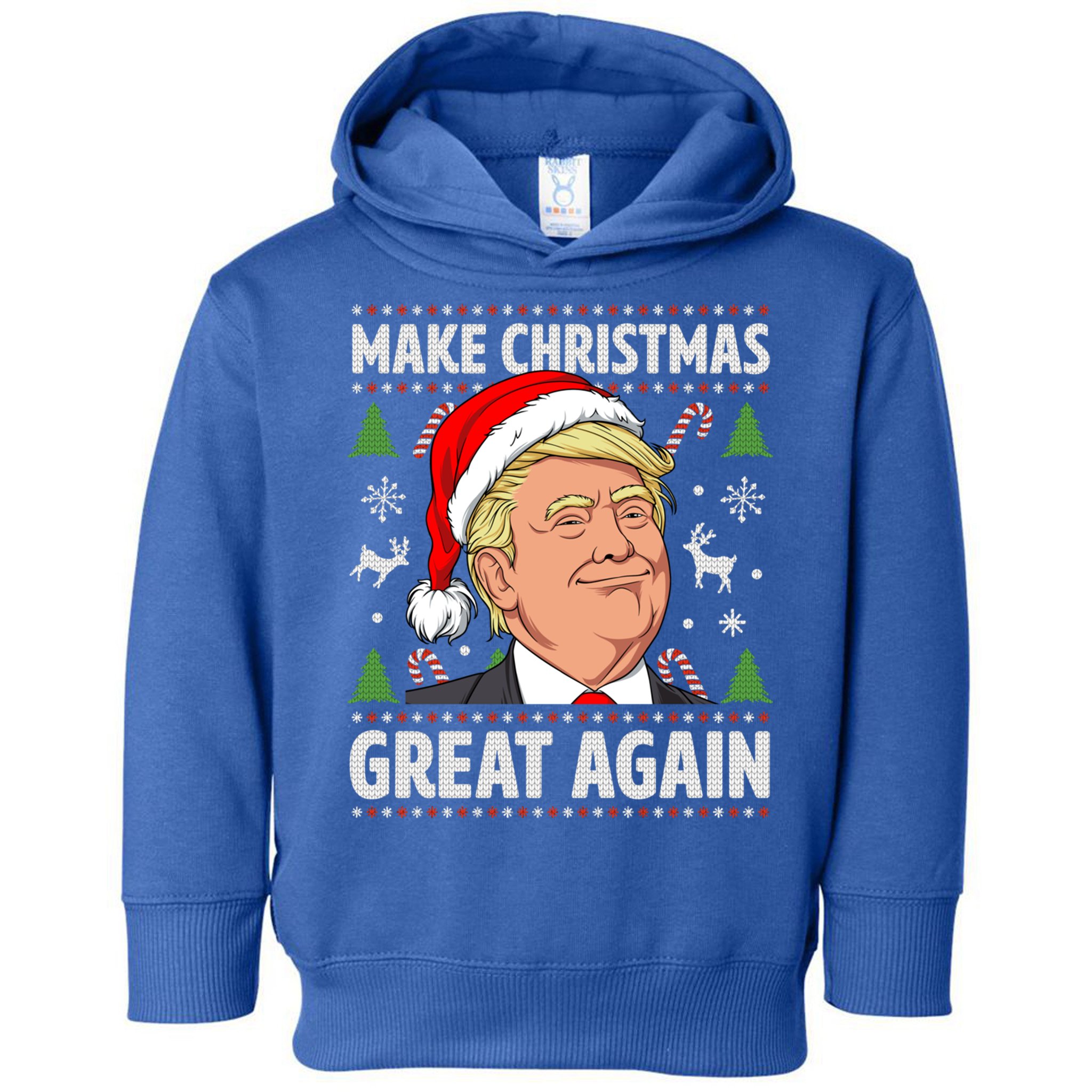 Make Christmas Great Again Funny Trump Ugly Christmas Gift Toddler Hoodie
