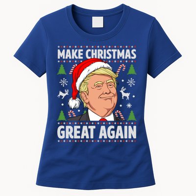 Make Christmas Great Again Funny Trump Ugly Christmas Gift Womens T-Shirt