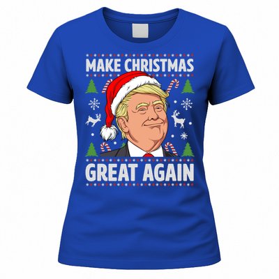 Make Christmas Great Again Funny Trump Ugly Christmas Gift Women's T-Shirt