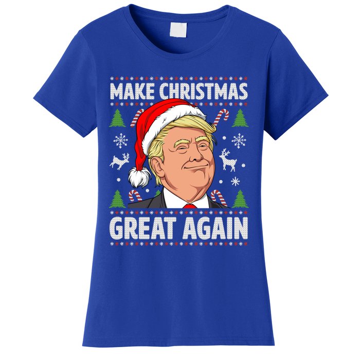 Make Christmas Great Again Funny Trump Ugly Christmas Gift Women's T-Shirt