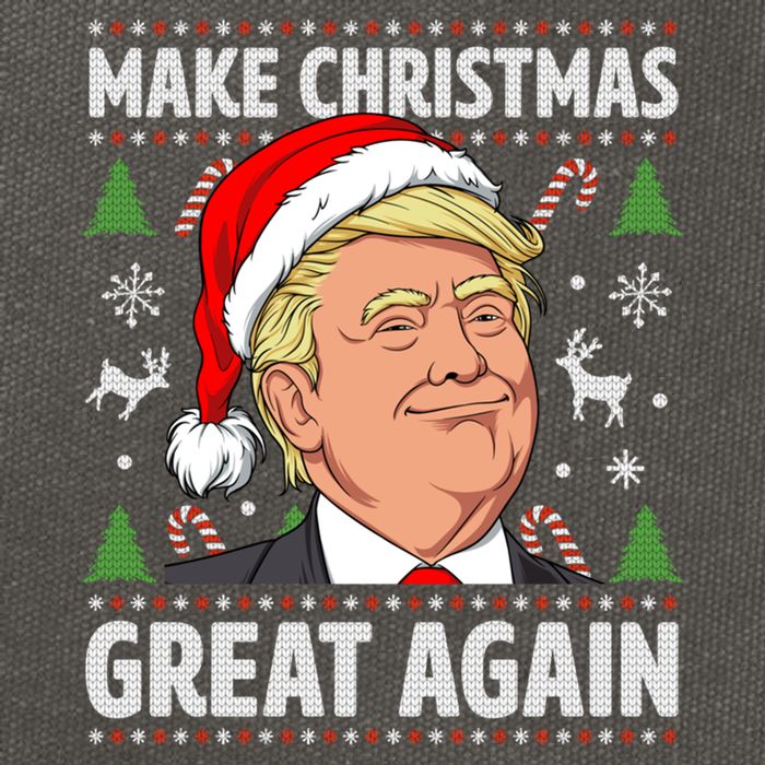 Make Christmas Great Again Funny Trump Ugly Christmas Gift Cotton Canvas Backpack