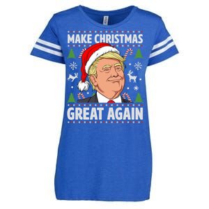 Make Christmas Great Again Funny Trump Ugly Christmas Gift Enza Ladies Jersey Football T-Shirt