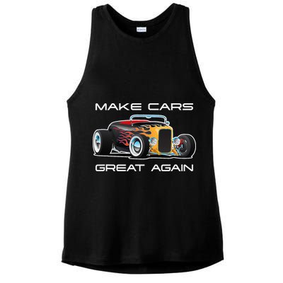 Make Cars Great Again! Classic Muscle Car Hotrod Design Ladies PosiCharge Tri-Blend Wicking Tank