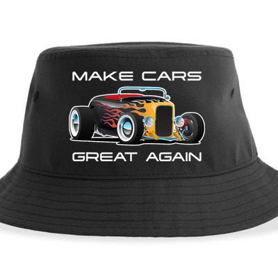 Make Cars Great Again! Classic Muscle Car Hotrod Design Sustainable Bucket Hat