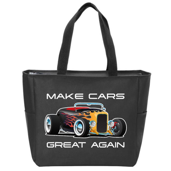 Make Cars Great Again! Classic Muscle Car Hotrod Design Zip Tote Bag