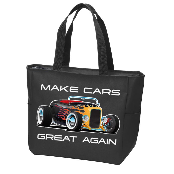 Make Cars Great Again! Classic Muscle Car Hotrod Design Zip Tote Bag