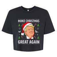 Make Christmas Great Again Funny Trump Ugly Christmas Bella+Canvas Jersey Crop Tee