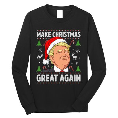 Make Christmas Great Again Funny Trump Ugly Christmas Long Sleeve Shirt