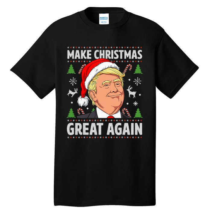 Make Christmas Great Again Funny Trump Ugly Christmas Tall T-Shirt