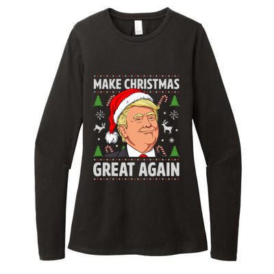 Make Christmas Great Again Funny Trump Ugly Christmas Womens CVC Long Sleeve Shirt