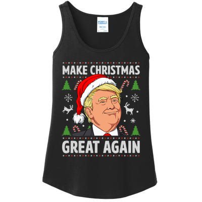 Make Christmas Great Again Funny Trump Ugly Christmas Ladies Essential Tank