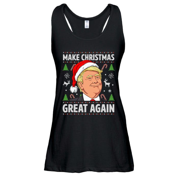 Make Christmas Great Again Funny Trump Ugly Christmas Ladies Essential Flowy Tank