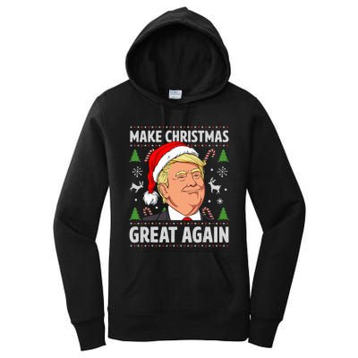 Make Christmas Great Again Funny Trump Ugly Christmas Women's Pullover Hoodie