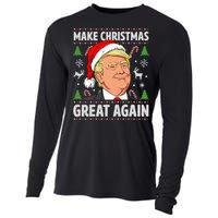 Make Christmas Great Again Funny Trump Ugly Christmas Cooling Performance Long Sleeve Crew