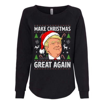 Make Christmas Great Again Funny Trump Ugly Christmas Womens California Wash Sweatshirt