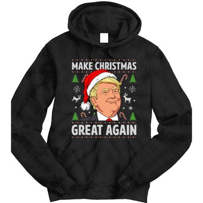 Make Christmas Great Again Funny Trump Ugly Christmas Tie Dye Hoodie