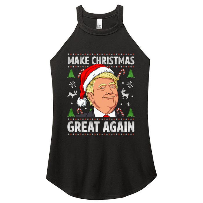 Make Christmas Great Again Funny Trump Ugly Christmas Women's Perfect Tri Rocker Tank