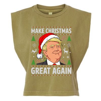 Make Christmas Great Again Funny Trump Ugly Christmas Garment-Dyed Women's Muscle Tee