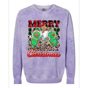 Merry Christmas Gamer Game Controler Christmas Tree Lights Gift Colorblast Crewneck Sweatshirt