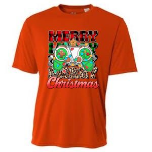 Merry Christmas Gamer Game Controler Christmas Tree Lights Gift Cooling Performance Crew T-Shirt