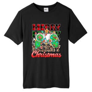 Merry Christmas Gamer Game Controler Christmas Tree Lights Gift Tall Fusion ChromaSoft Performance T-Shirt