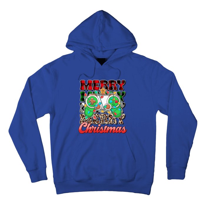 Merry Christmas Gamer Game Controler Christmas Tree Lights Gift Hoodie