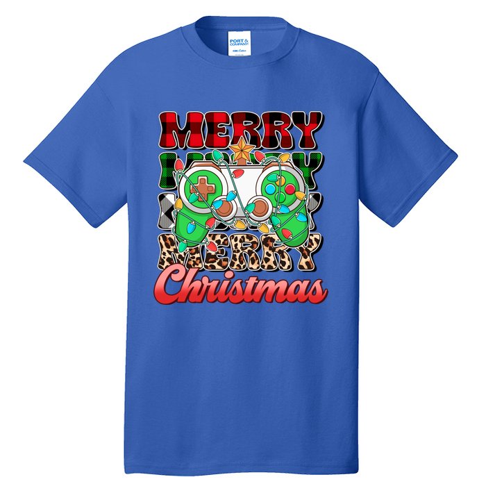 Merry Christmas Gamer Game Controler Christmas Tree Lights Gift Tall T-Shirt