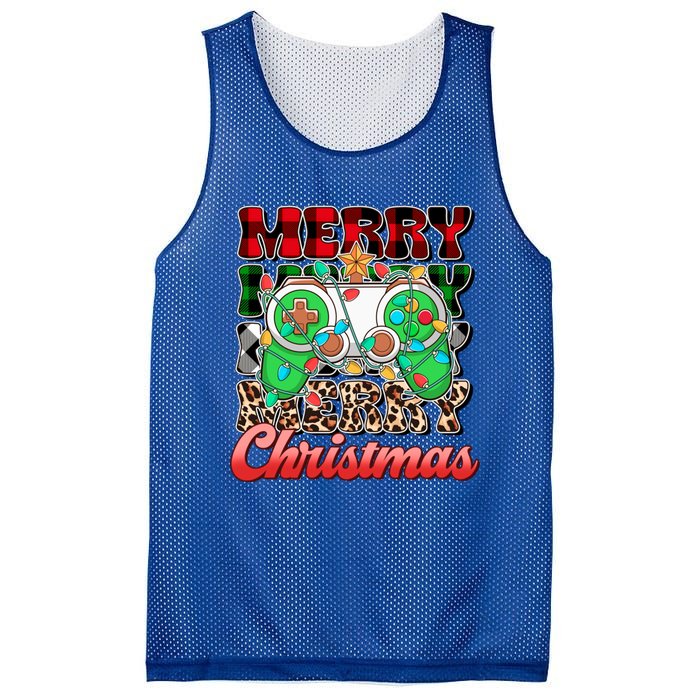 Merry Christmas Gamer Game Controler Christmas Tree Lights Gift Mesh Reversible Basketball Jersey Tank