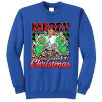 Merry Christmas Gamer Game Controler Christmas Tree Lights Gift Tall Sweatshirt