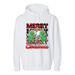 Merry Christmas Gamer Game Controler Christmas Tree Lights Gift Garment-Dyed Fleece Hoodie