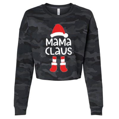 Mama Claus Gift Matching Christmas Gift Cropped Pullover Crew