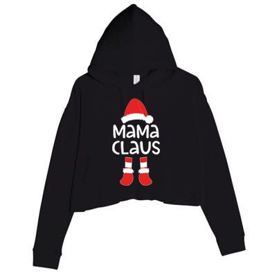 Mama Claus Gift Matching Christmas Gift Crop Fleece Hoodie