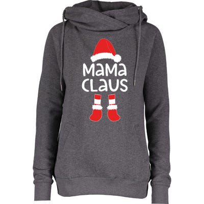 Mama Claus Gift Matching Christmas Gift Womens Funnel Neck Pullover Hood